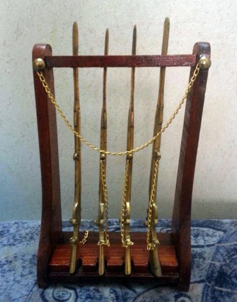 Brass Gun with Stand